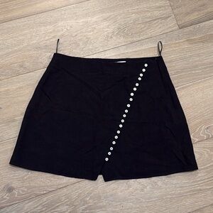 Zara Black Skirt with Decorative Buttons